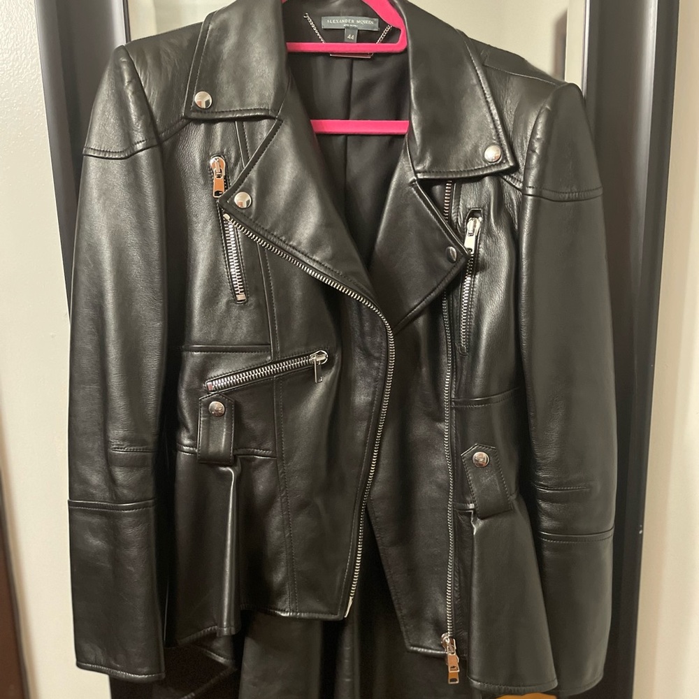 Calfskin leather jacket by Alexander McQueen
